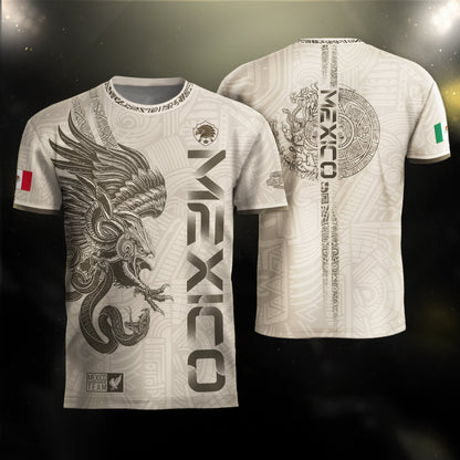 Mexico Beige Aztec Eagle Heritage Adult Soccer Jersey